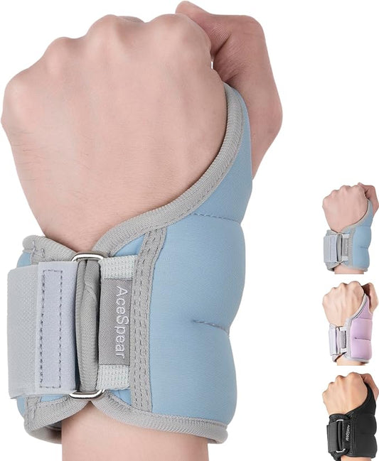 AceSpear Wrist Weights with Thumb Loops Lock for Men Women 1lb*2 2lbs*2 3lbs*2 Ankle Weights Weighted Gloves for Running Strength Training Walking Exercises