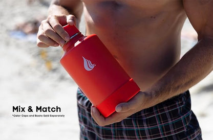 HYDRO CELL Stainless Steel Insulated Water Bottle with Straw - For Cold & Hot Drinks - Metal Vacuum Flask with Screw Cap and Modern Leakproof Sport Thermos for Adults (Mandarin 64oz)