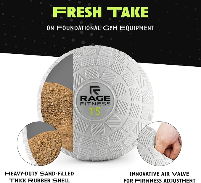 Slam Ball,10, 15, 20lb Medicine Balls, Tread Texture For Firm Grip, Full Body Workout Dynamic Weighted Balls for Exercise, Smash Balls for Strength, Conditioning, Cardio and Core Workouts