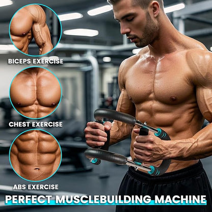 Twister Arm Trainer, Adjustable Arm & Chest Trainer for Men, Portable Twister Exerciser with Resistance Bands - Home Gym Equipment, Strength Training Tool for Upper Body Workout