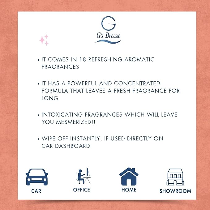 G's Breeze Smart Aroma Diffuser with 60ml Fabulous Scent Refill – Bluetooth & Wi-Fi App Control - LED Lighting, Adjustable Intensity - Long-Lasting Elegant Floral Fragrance for Home or Office