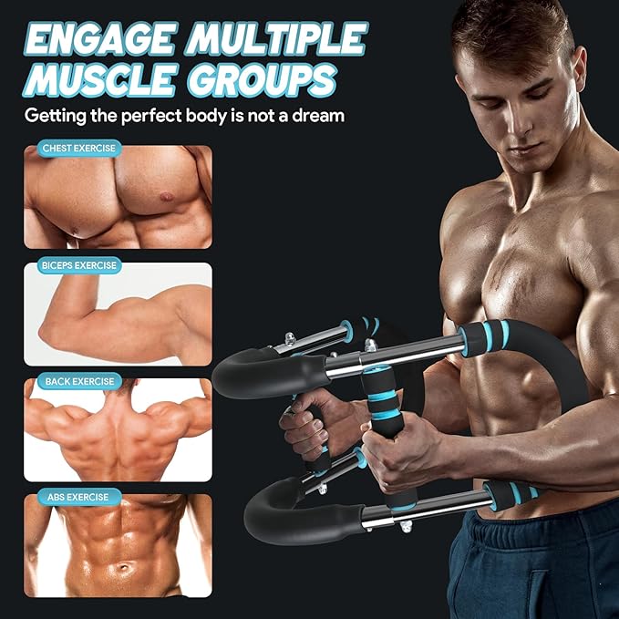 Twister Arm Trainer, Adjustable Spring Resistance Fitness Workout Equipment, Portable Chest Exercise Strength Training for Shoulder Forearm Muscle, Home Gym for Men Women