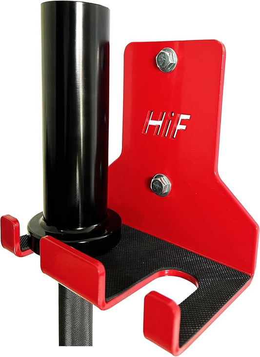 Olympic Barbell Hanger,Garage Gym Bar Wall Rack,Vertical Barbell Mount Rack,Space Saving Commercial or Home Gym Accessory,Holds Under 33mm Bar Size