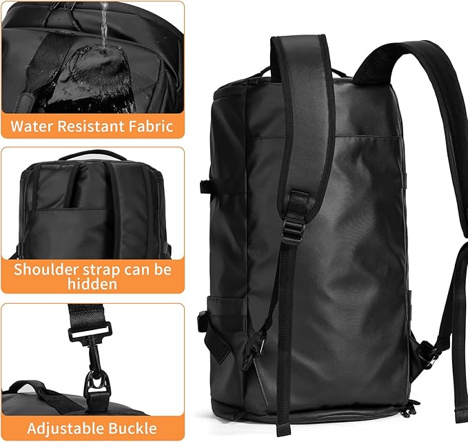 Gym Duffle Bag with Shoe Compartment,4 ways Travel Backpack for Women and Men, Multi-Functional Weekender Backpack with Waterproof for Fitness, Travel, Camping motorcycle helmet bag