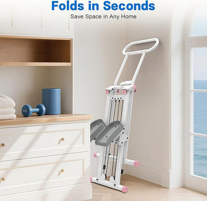 Stair Stepper for Home Gym,Folding Vertical Climber Cardio Exercise Machine,Stair Climber for Full Body Workout with Adjustable Handlebar for Women & Men