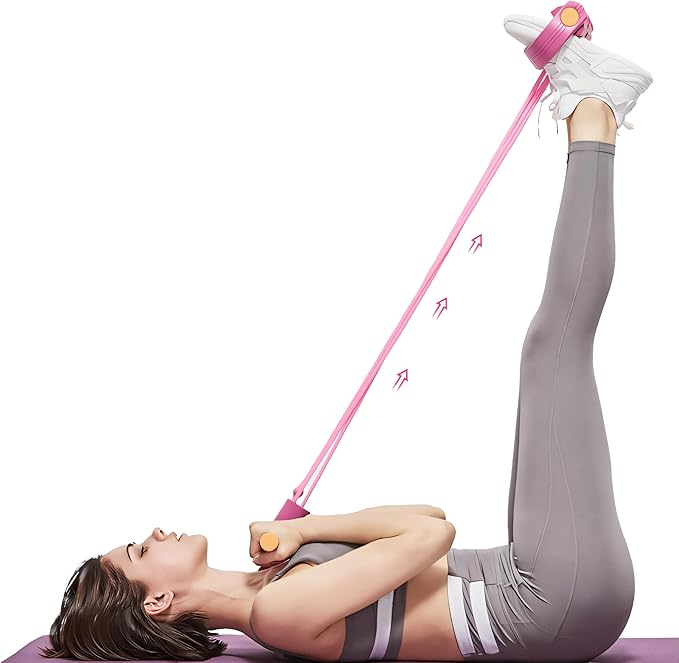 Fitness Resistance Bands-6 Tube, Resistance Bands with Foot Loops, Sit Up Training Band, Upgraded Smart Stirrup Puller,Fitness Pedal Ankle Puller, Pedal Puller Rope