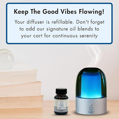 G's Breeze Smart Aroma Diffuser with 60ml Linen Scent Refill - Bluetooth & Wi-Fi App Control - LED Lighting & Adjustable Intensity - Long-Lasting Crisp Clean Cotton Fragrance for Home or Office