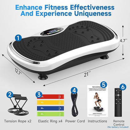 Vibration Plate Exercise Machine for Lymphatic Drainage, Vibration Machine for Full-Body Weight Loss Shaping, Vibrate Fitness Platform 400 Lbs & 200 Adjustable Speeds for Women Men Home Gym