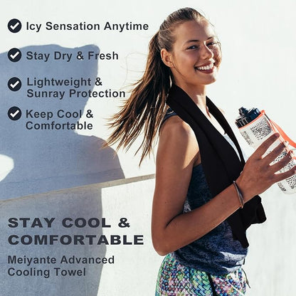 Cooling Towels 43.3" x 15.7" - Ice Towel, Sweat Towel, Cooling Towels for Neck & Face & Cooling Neck Wraps for Summer Heat - Neck Cooler for Quick Cool Down for Gym, Running, Golf, Yoga & Sports
