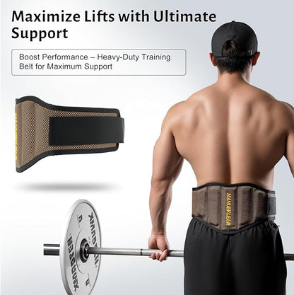 MANUEKLEAR Gym Weight Lifting Belt Weight Lifting Workout Weightlifting Powerlifting Belt for Men Women - 7.5inch - Bodybuilding Fitness Back Support for Cross Training, Squats, Lunges