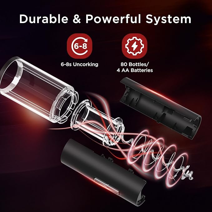 Electric Wine Opener Set - Automatic Electronic Bottle Openers with Greeting Card, Vacuum Stoppers, Wine Aerator, and Foil Cutter, Ideal Present for Wine Lovers, Party, and Home Entertaining