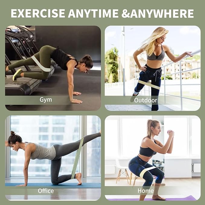 Non-Slip Fabric Resistance Bands for Working Out, Loop Exercise Bands for Booty Leg, Butt, Glute, Stretch Workout Bands for Women & Men, Hip Elastic Bands for Home Gym Fitness, Yoga, Pilates