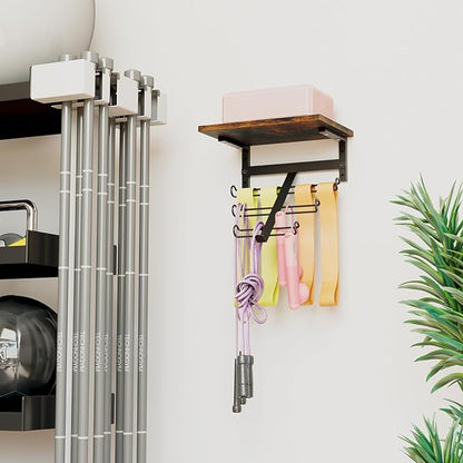 TJ.MOREE Resistance Rack Band Storage Hanger with Shelf Gym Equipment Organizer, Storage Rack for Home Gym