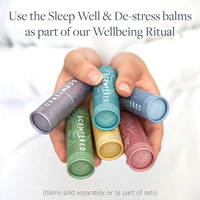Scentered Sleep & Stress-Relief Aromatherapy Balm Gift Set – Essential Oil Roll On Balms for Relaxation & Rest – Sleep Well & De-Stress – Self-Care Reaxation Gift for Women