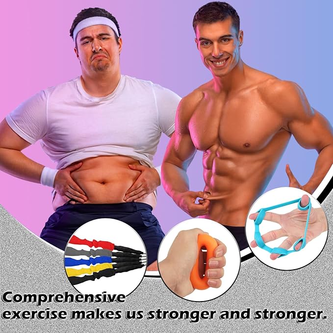 Resistance Bands Set, 15 PCS Adjustable Exercise Tubes with Handles, Door Anchor & Ankle Strap, Home Gym Workout Bands for Men & Women, Strength Training, Fitness Bands, Resistance Tubes,20-40lbs