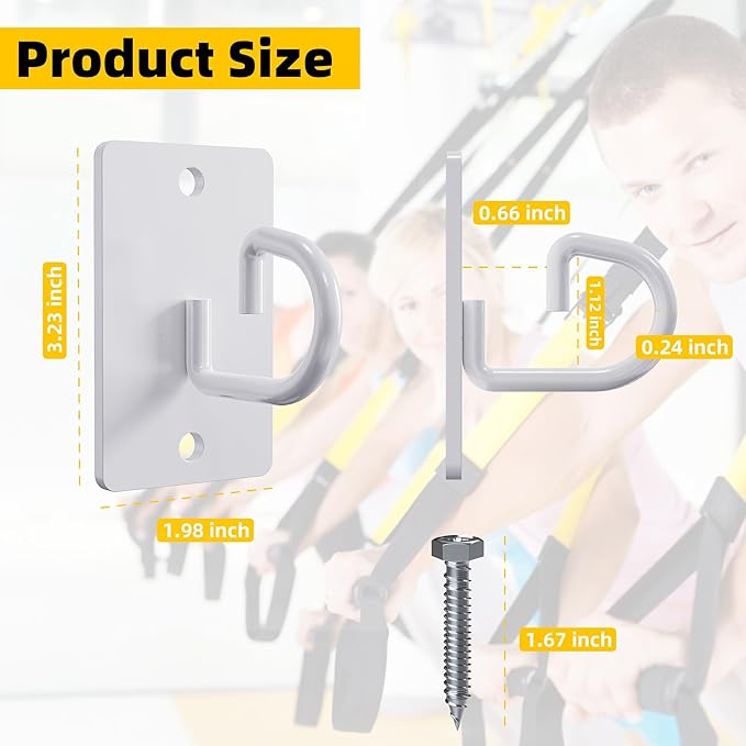 Resistance Band Wall Anchors System, Wall Mount Workout Anchors for Exercise Bands