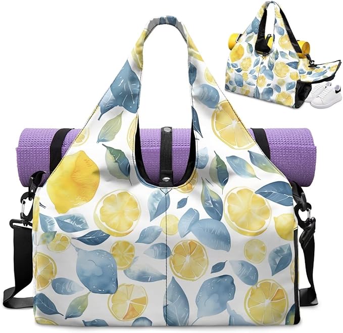 Yoga Mat Bag for Women Men Large Carryall Tote with Adjustable Shoulder Strap for Gym Yoga Travel Pilates Office