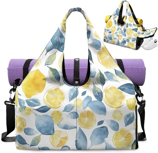 Yoga Mat Bag for Women Men Large Carryall Tote with Adjustable Shoulder Strap for Gym Yoga Travel Pilates Office