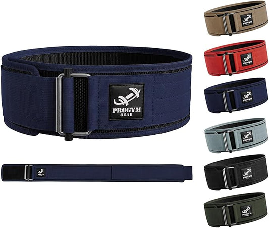 Self-Locking Weight Lifting Belt with Straps - Premium Weightlifting Belt for Serious Functional Fitness - Powerlifting - Deadlifting - Olympic Lifting Athletes - Gym Belt for Men & Women