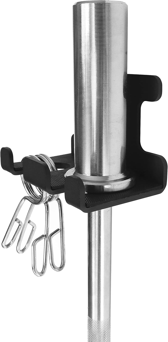 Barbell Rack Doule Hook Wall Mount Heavy Duty Vertical Barbell Holder Weight Bar Holder for Olympic Barbell, Curl bar, Commercial or Home Gym Accessory