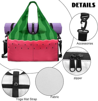 Yoga Mat Bag for Women Men Large Carryall Tote with Adjustable Shoulder Strap for Gym Yoga Travel Pilates Office