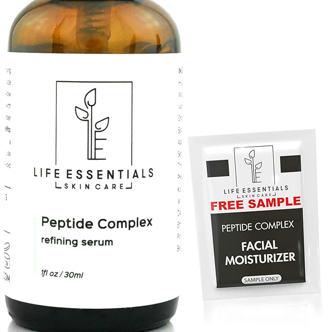 Peptide Complex Serum For Face - Collagen Serum Skin Repair with Powerful Anti Aging Properties - Refines Wrinkles and Restores Elasticity with Hyaluronic Acid, Aloe Vera, Jojoba Oil, Vitamin E