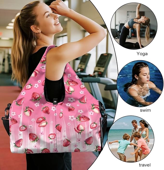 Yoga Mat Bag for Women Men Large Carryall Tote with Adjustable Shoulder Strap for Gym Yoga Travel Pilates Office