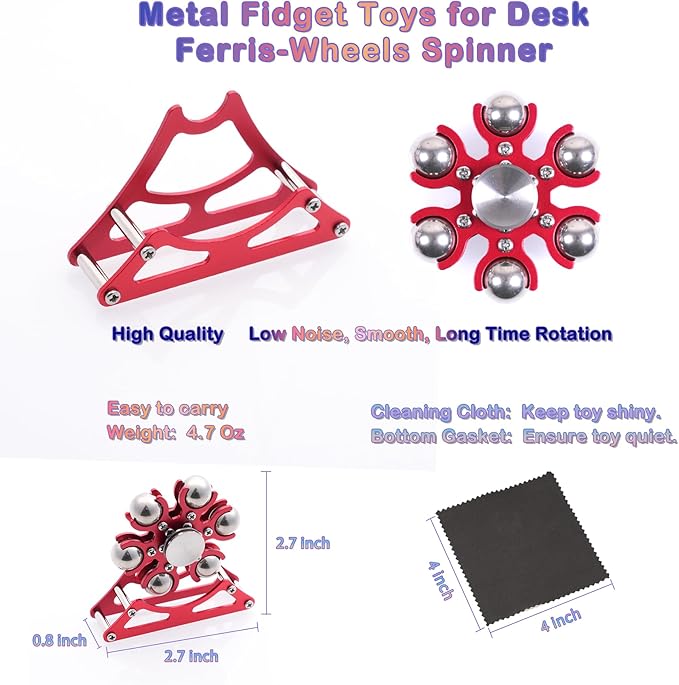 Desk-Toys for Fidget Ferris-Wheel-Spinner: 4mins Kinetic-Spinning Cool-Gadgets, Cool-Stuff Thing Toy for Office School Home Man Women Christmas, Stress-Relief Game Gifts for Adult Teen Children Kid