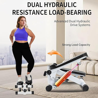 Steppers for Exercise at Home, Mini Stepper with Resistance Bands - Quiet, Portable Stair Stepper for Buttocks Lifting, Body Shaping & Cardio Workouts, Compact Fitness Stepper for Small Spaces