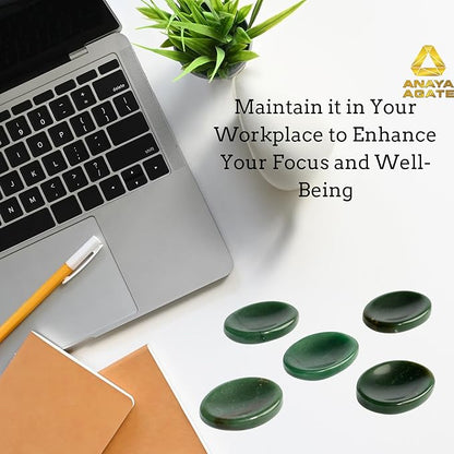 Worry Stones – Green Jade Crystal Thumb Worry Stones for Anxiety, Stress – Relaxing and Soothing Balance Stones for Meditation, Stress Relief – Healing Stones and Crystals for Men and Women