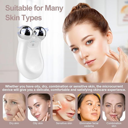 Microcurrent Facial Devices, Mini Microcurrent Face Lift Device Face Massager for Face Lifting and Facial Sculpting(Pink)