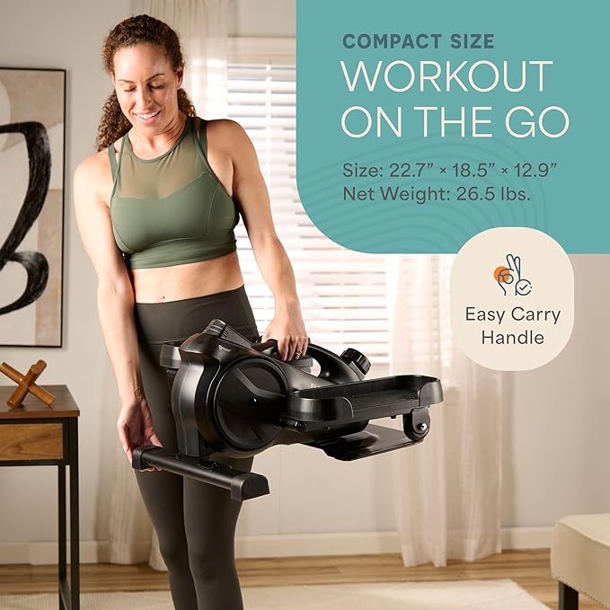 Lifepro Under Desk Elliptical Exercise Machine with or without Red Light, Seated Pedal Exerciser for Seniors & Adults, Quiet Elliptical Machine for Home or Office, Portable Leg Exerciser While Sitting
