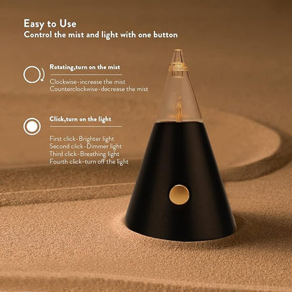Professional Waterless Essential Oil Diffuser with Night Light, Wood and Glass Scent Diffuser for Home with Cold Air Tech. Original Babel Tower Design