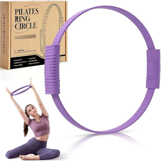 Pilates Ring Circle, 14" Magic Circle Pilates Rings for Focusing on Toning Inner Thighs, Arms, and Core, Fitness Exercise Ring Workout Ring for Yoga and Pilates