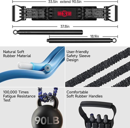 Innstar Multi-Function Resistance Bands for Working Out, Push Up Exercise Bands Resistance Bands Set for Bench Press Gym Equipment, Home Workout, Travel Portable