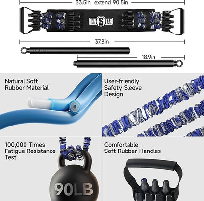 Innstar Multi-Function Resistance Bands for Working Out, Push Up Exercise Bands Resistance Bands Set for Bench Press Gym Equipment, Home Workout, Travel Portable