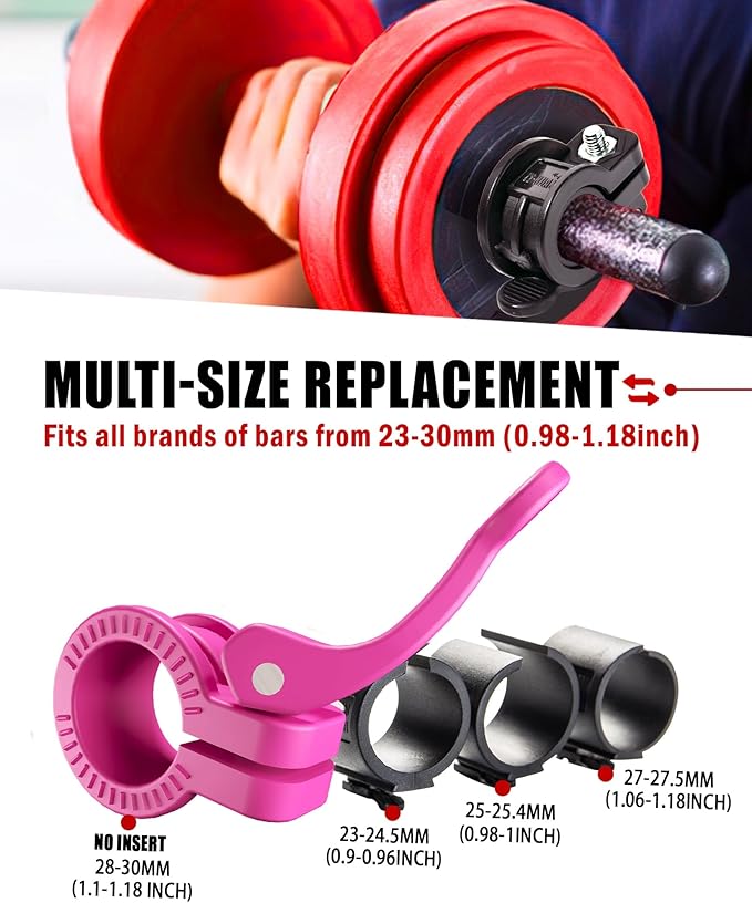Mini Pro Barbell Clips 1 inch I Multi-Size Adjustable Barbell Collar I 1 inch Barbell ClampsIQuick Release Weight Clips Pair of Locking for Dumbbell Bar