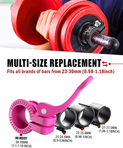Mini Pro Barbell Clips 1 inch I Multi-Size Adjustable Barbell Collar I 1 inch Barbell ClampsIQuick Release Weight Clips Pair of Locking for Dumbbell Bar
