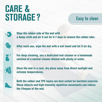 UMINEUX Extra Thick Yoga Mat, 2/5 Inch (10MM), Natural Rubber and TPE Non Slip Yoga Mats with Strap for Women Men, Eco Friendly Exercise Mat for Yoga, Pilates and Home Workout