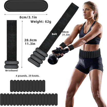 Silicone Adjustable Weighted Belt for Men & Women – DIY Weighted Walking & Exercise Belt with Removable Weights – Gym, Strength Training, Yoga, Hiking – Free Weight Adjustment for Wrist & Ankle