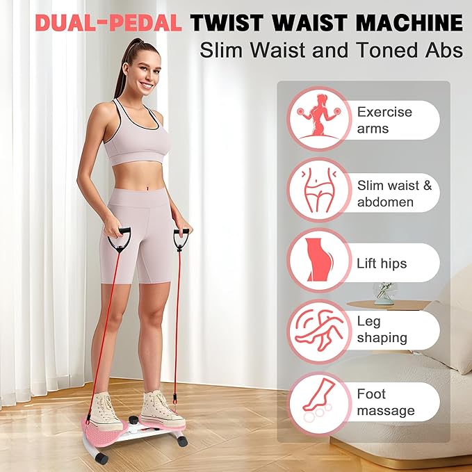 Waist Twisting Machine, Noiseless Ab Twist Board, 260 lbs Capacity, Twist Exercise Machine Home Gym Fitness Tool for Women Slim Waist and Core Ab Exercise