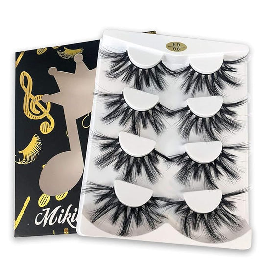 Mikiwi Lashes, 25mm Faux Mink Lashes, 6D Faux Mink Lashes, Faux Mink Eyelashes, Dramatic Lashes, 25mm Faux 3D Mink Eyelashes (6D4-06)