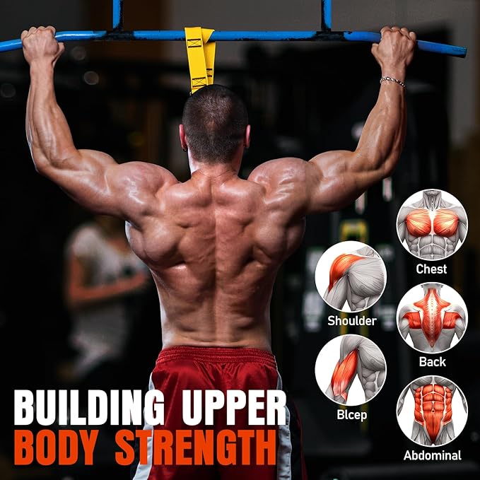 Pull Up Assistance Bands, 300lbs Heavy Duty Resistance Bands for Pull Ups with Adjustable Height, Fabric Feet Rest & Knee Support, Strength Training Pull Up Bar Assist Bands for Home Gym Workouts