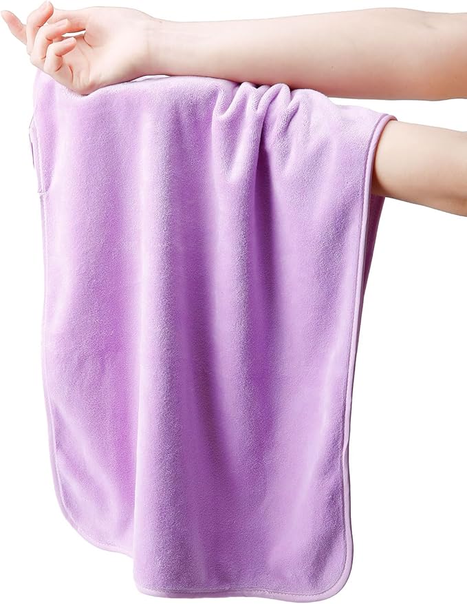 Microfiber Gym Towels Bigger Size Super Soft for Exercise Fitness, Sports, Workout, 380-GSM 15-Inch x 31-Inch Quick-Drying Towels (3 Pack, Pure Purple)