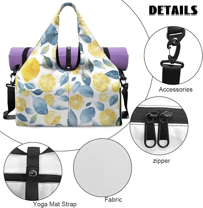 Yoga Mat Bag for Women Men Large Carryall Tote with Adjustable Shoulder Strap for Gym Yoga Travel Pilates Office