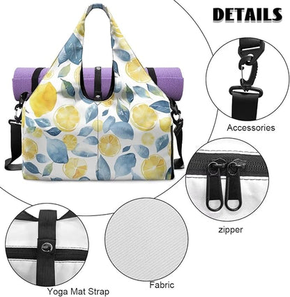 Yoga Mat Bag for Women Men Large Carryall Tote with Adjustable Shoulder Strap for Gym Yoga Travel Pilates Office
