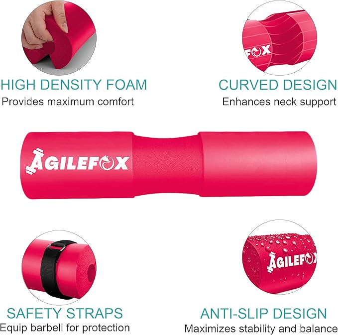 AGILEFOXX Barbell Pad - Squat Pad-Hip Thrust Foam Pad, Comfort & Safety for Strength Training