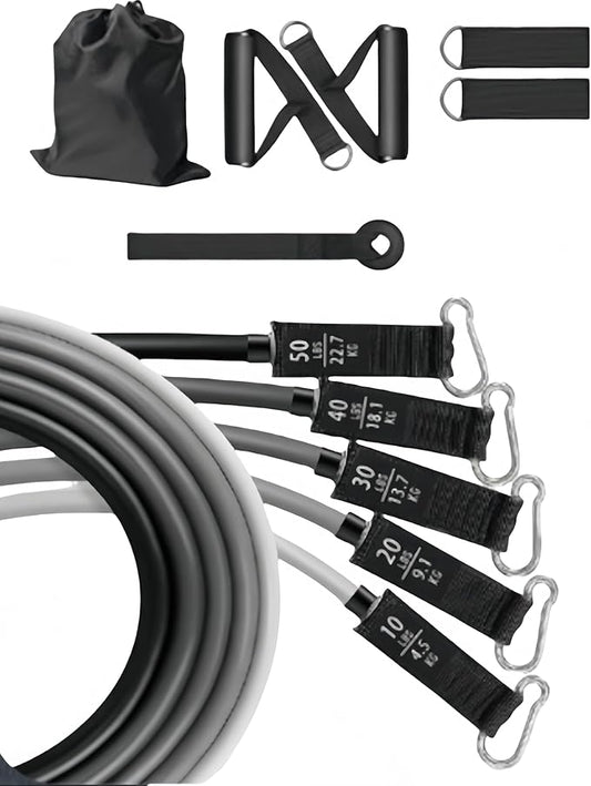 Heavy Resistance Bands Serious Steel Workout Bands - Multi-Functional Adjustable Detachable High Elasticity Non-Slip Durable for Full-Body Workout Home Gym Outdoor Exercise Men Women