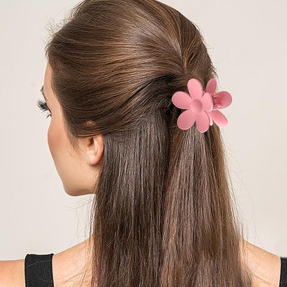 8PCS Flower Clips for Women, Thick Hair Accessories with Multi-Styles, Neutral Colors and Variety Pack, Ideal for Girls