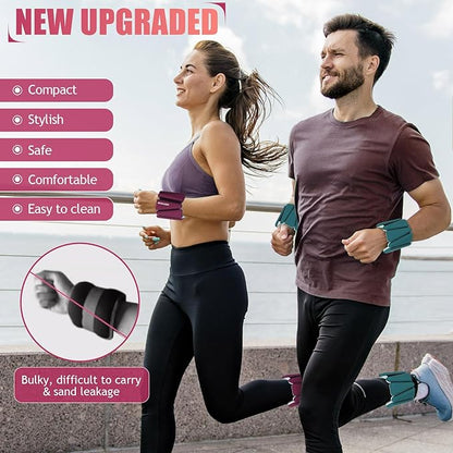 Ankle Weights Set of 2 (1 lb/2 lb/3 lb Each) Adjustable Wrist Weights for Women Men Wearable Arm Leg Weight for Pilates, Running, Walking, Workout, Yoga